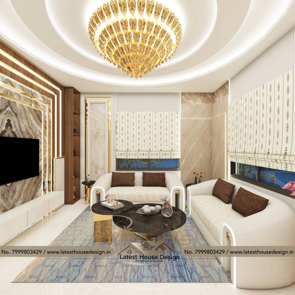 Modern Living Room Design with stylish furniture and elegant interiors.