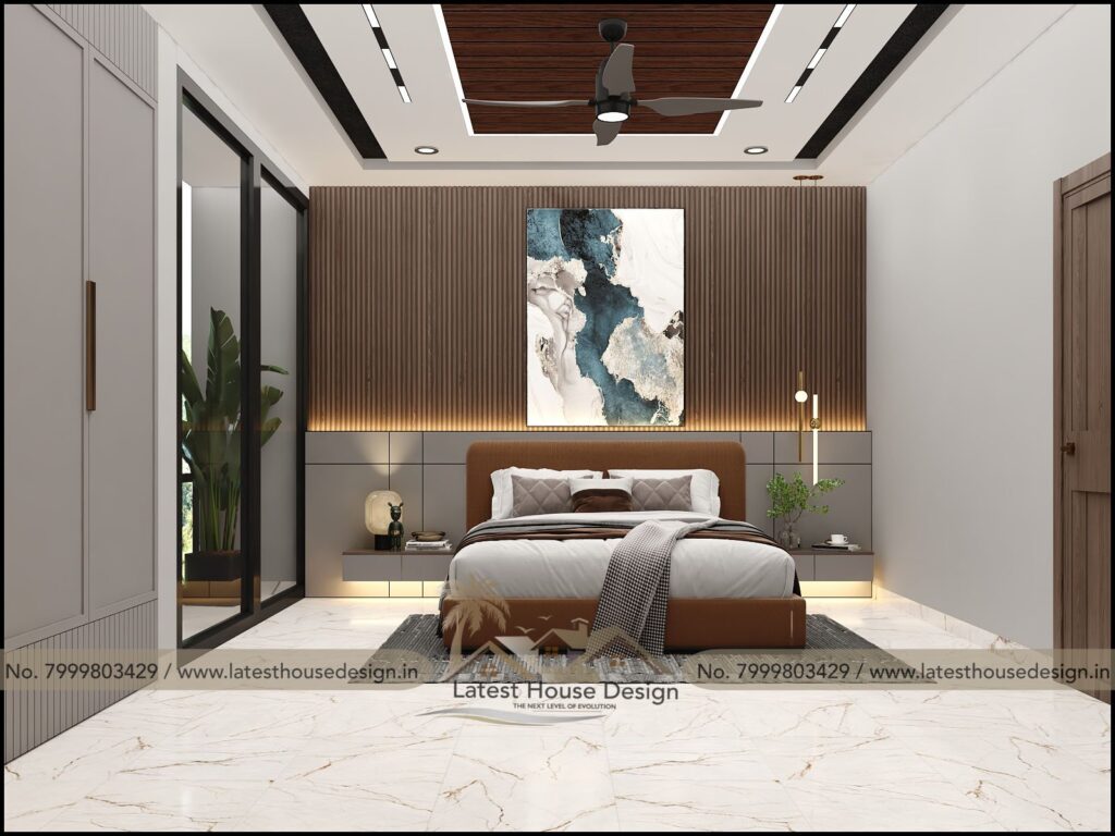 Modern Bedroom Design with elegant interiors and stylish furniture layout.