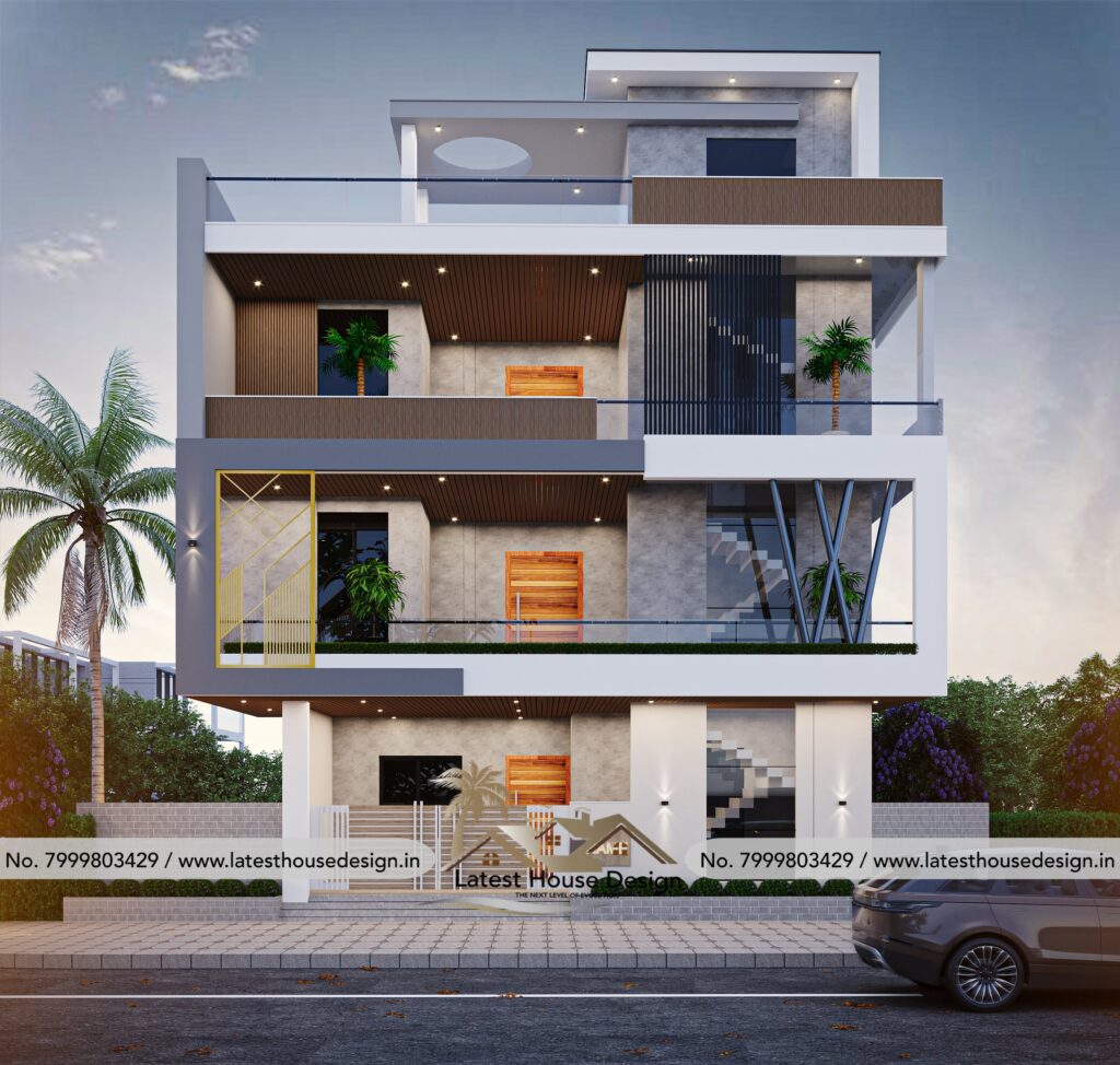 Modern Elevation design of a contemporary house with stylish architecture