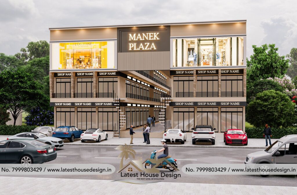 Commercial Elevation design for modern office and showroom buildings