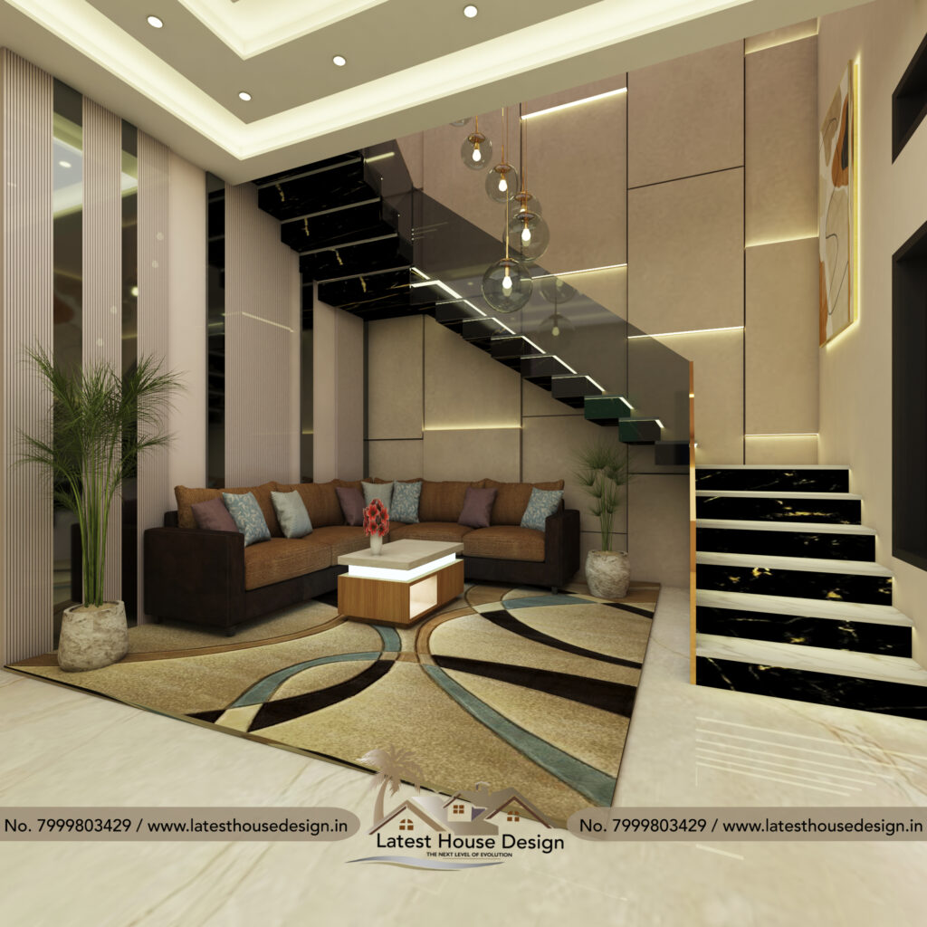 Modern Living Room Design with stylish furniture and elegant interiors.
