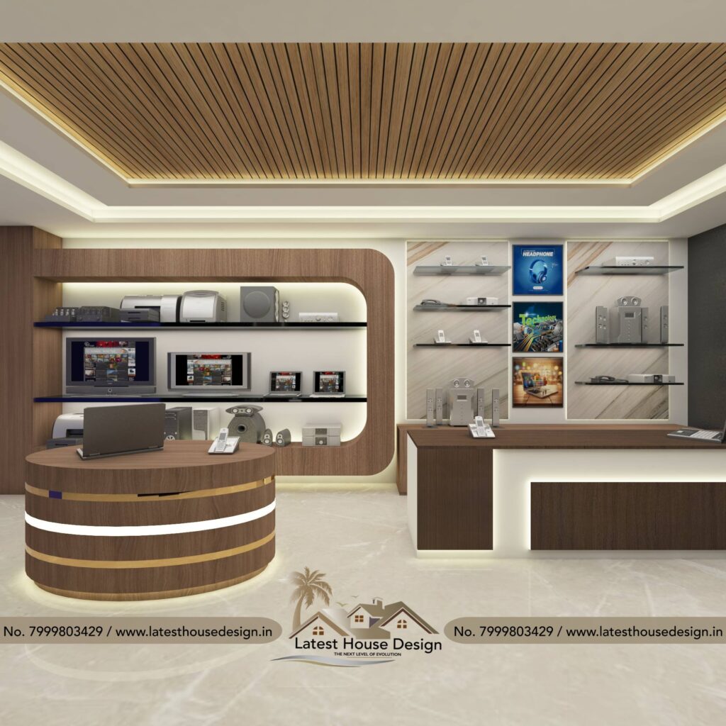 Modern Electronic Shop Design with stylish interiors and organized product display.