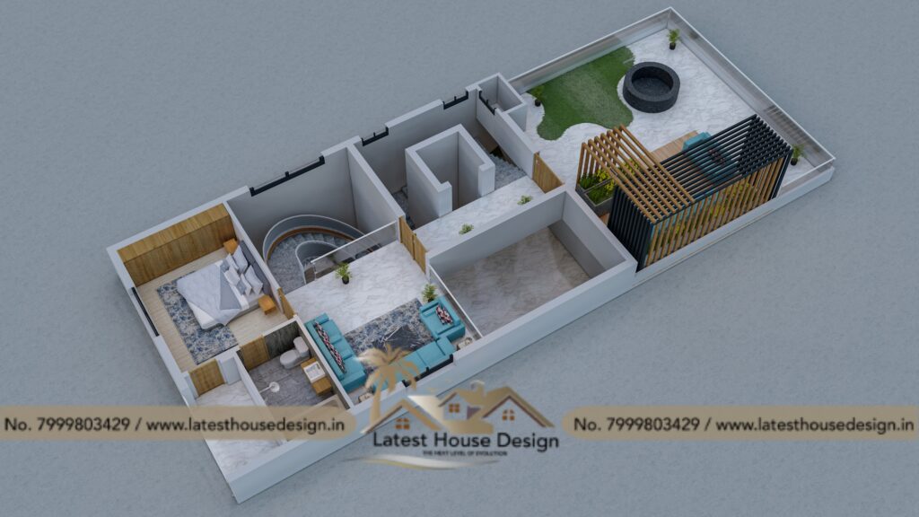 High-quality 3D Floor Plan / Cut Section showcasing detailed home layout and interiors