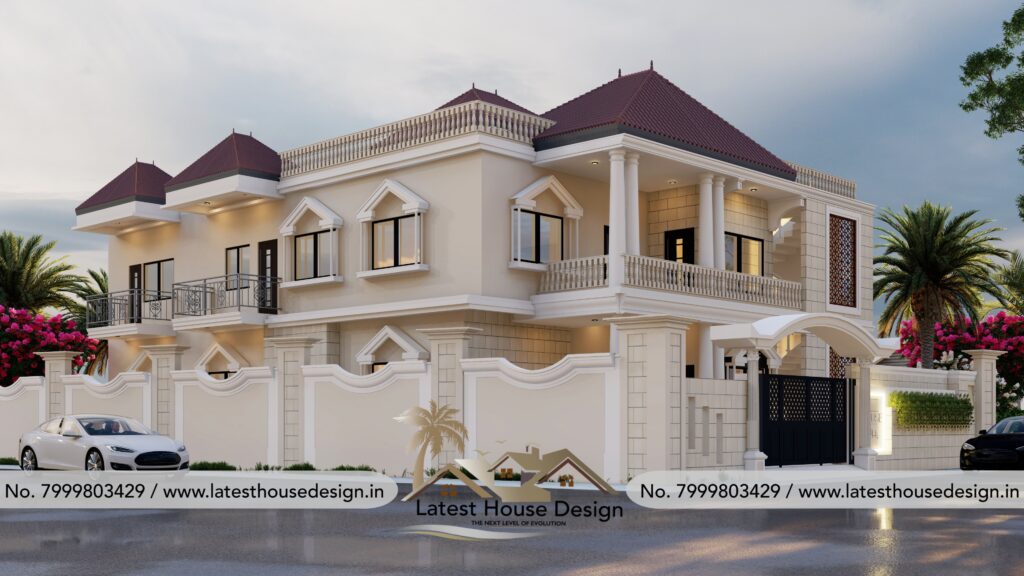 Karela hut style elevation design with curved organic structure, eco-friendly materials and unique modern rustic facade