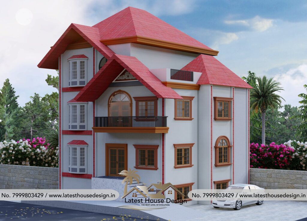 Karela hut style elevation design with curved organic structure, eco-friendly materials and unique modern rustic facade