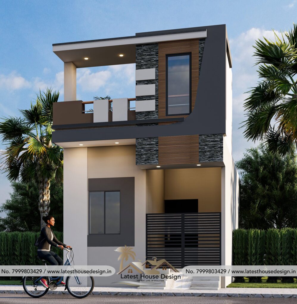 Modern house elevation design with stylish front facade, contemporary architecture and elegant exterior look